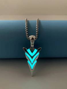 ruby collection Radiam Arrow Alloy Pendant with Stainless Steel Box Chain for Men & Boy Silver Silver Pendant Set