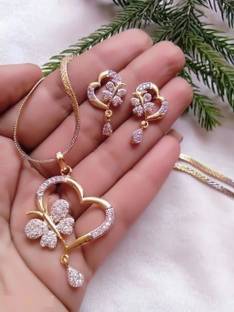 Krishna Creation Necklace set Gold-plated Diamond Alloy