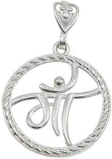 Sahiba Gems Designer Big Size Maa Locket Charm Pendant Rhodium Sterling Silver Locket