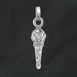 Akshat Sapphire 92.5% Pure Sterling Silver God Hanuman Bajrang Bali Gada Pendant Locket For Kids Sterling Silver Pendant