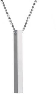 SILVOSWAN Silver Bar Pendant For Men and Boys Alloy Pendant