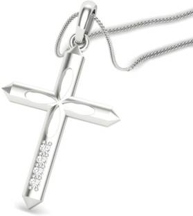 चन्द्रिका पर्ल्स cross 999 Silver Cubic Zirconia अलॉय पेंडेंट