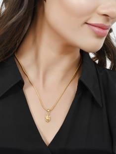 PYR Fashion Brass Ganesha Locket Ganpati Ganesh ji Maharaj Gold-plated Alloy Pendant Set