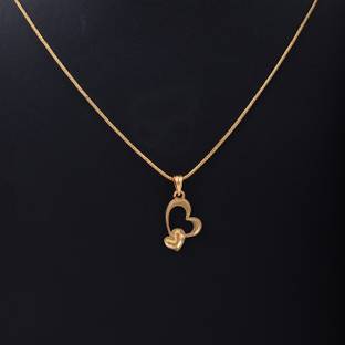 Gilher Gilher Fancy Gold Plated Heart Locket Chain For Women And Girl Gold-plated Alloy