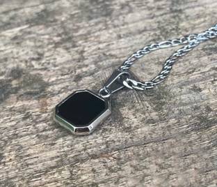 m a enterprises C 882_RR JSE-SY CUBE Silver Stone Pendant Set