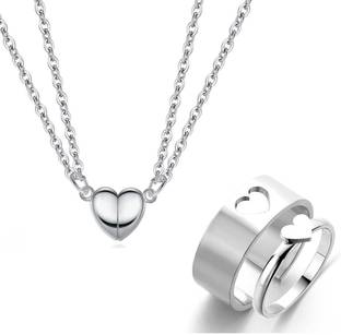 Agarwalproduct Rhodium Alloy Pendant Set