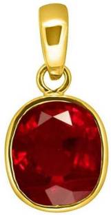 RATAN BAZAAR Gold-plated Ruby Pendant Gold-plated Ruby Bronze Pendant