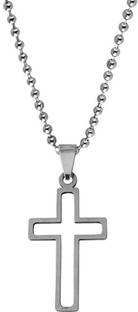 M Men Style Religious Lord Christain Christ Jesus Cross Pendant Necklace Chain Sterling Silver Stainless Steel Pendant