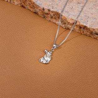 GIVA 925 Silver Hanuman Pendant With Box Chain For Mens Rhodium Sterling Silver Pendant