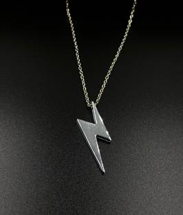 सफिशा Lightning Thunderbolt Shaped Pendant Silver Plated Silver अलॉय, स्टेनलेस स्टील पेंडेंट सेट