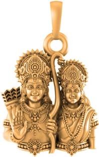 Akshat Sapphire 22 Ct Gold Plated Silver (92.5% Purity) God Ram And Maa Sita Pendant Gold-plated Sterling Silver Pendant