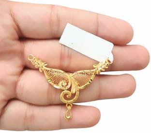 SAPNAPALACE Designer Plain Gold Plated Mangalsutra Pendant Gold-plated Brass Pendant Set