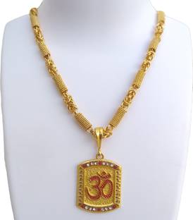 D D FASHION New Om pandent with Holo chain for mens and boys. Gold-plated Alloy Pendant Set