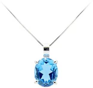 Chopra Gems Unique & Effective 100% Original Blue Topaz Stone Pendants for Men & Women Brass
