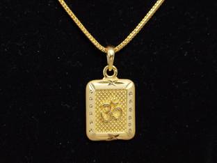 MAKEBAE Gold-Plated Om Pendant Locket for Men & Women Gold-plated Alloy Locket