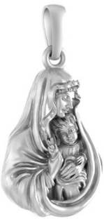 Akshat Sapphire Sterling Silver (92.5% Pure) God Mother Mary Pendant for Men & Women Pure Silver Sterling Silver Pendant