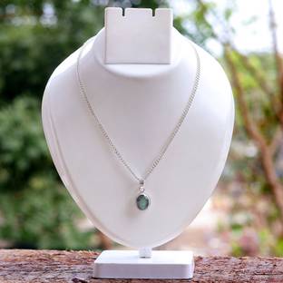 CRYSTU Natural Labradorite Pendant Locket With Metal Chain for Unisex Labradorite, Crystal Metal Pendant