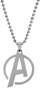 M Men Style English Alphabet Initial Charms Letter Initial A Pendant Necklace Chain Sterling Silver Stainless Steel Pendant