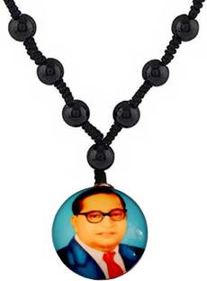 रिकी कलेक्शन्स Shiv Hari Dr.Babasaheb Ambedkar Locket Black Beads Mala क्रिस्टल पेंडेंट सेट