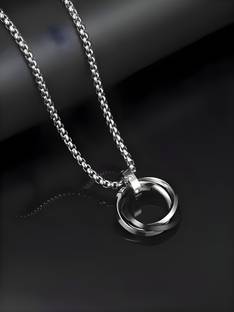 Agarwalproduct Multi Ring Stainless Steel Rocky Neck Chainfor Men Alloy Pendant