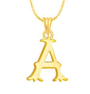 Kanak Jewels Love collection Alphabet A Brass locket for girls lovely Gold Plated Pendant Gold-plated Brass Pendant