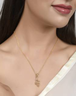 NAVYA ART gold chain design for girls Gold-plated Brass Pendant Set