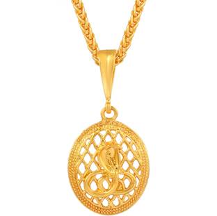 morir Gold Plated Brass Snake/Cobra Nag-Devta Kaal-Sarp Pendant With Chain Gold-plated Brass Pendant
