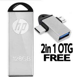 HP Flash Drive 128 GB Pen Drive Compatible with Audio Player, Desktop Computer, Gaming Console, Laptop, Mobile, Tablet USB 2.0 Metal Case