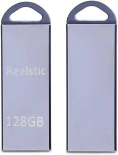 Realstic USB Flash Drive 2.0 Pen Drive 128 GB Silver 128 GB Pen Drive Compatible with Mobile, Laptop USB 2.0 Plastic Case