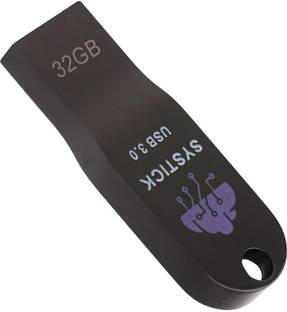 SYSTICK USB Flash Drive3.0 High-Speed Transfer File Between Compatible with iPad,Android 32 GB Pen Drive Compatible with Audio Player, Desktop Computer, Laptop, Mobile, Television, Tablet, Netbook, Gaming Console USB 3.0 Metal Case