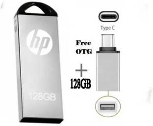 HP 128GB with Type C OTG Connecter 128 GB Pen Drive Compatible with Audio Player, Desktop Computer, Laptop, Mobile, Tablet USB 2.0 Metal Case