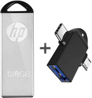 HP q220t 128 GB Pen Drive Compatible with Audio Player, Desktop Computer, Gaming Console, Laptop, Television USB 2.0 Metal Case