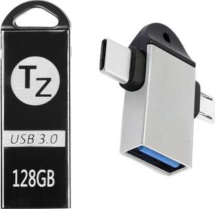 T ZED 2IN1 OTG 128 GB Pen Drive Compatible with Mobile, Laptop, Audio Player, Tablet, Desktop Computer USB 2.0, USB 3.0 Metal Case