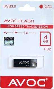 AVOC FLASH HIGH Speed Metal USB Flash Drive F02 4 GB Pen Drive Compatible with Laptop, Desktop Computer, Audio Player USB 3.0 Metal Case