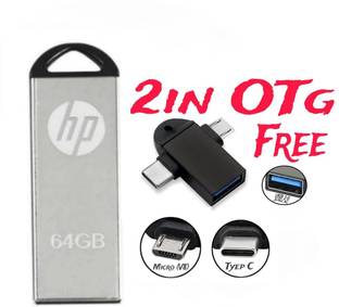 HP A1+xyz 64 GB Pen Drive Compatible with Audio Player, Laptop, Mobile, Tablet, Desktop Computer USB 2.0 Metal Case