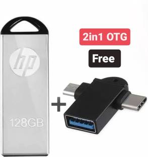 HP v220 128 GB Pen Drive Compatible with Mobile, Laptop, Desktop Computer, Audio Player, Gaming Console, Television USB 2.0 Metal Case