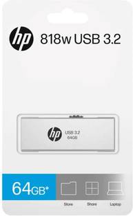 HP 818W 64 GB Pen Drive Compatible with Audio Player, Desktop Computer, Gaming Console, Laptop, Netbook, Tablet, Television USB 3.2 Metal Case