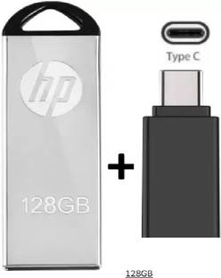 HP v220w 128 GB Pen Drive Compatible with Laptop, Mobile USB 2.0 Metal Case