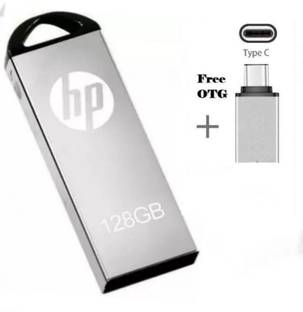 HP v220m 128 GB Pen Drive Compatible with Laptop, Desktop Computer, Audio Player USB 2.0, USB 3.0 Metal Case