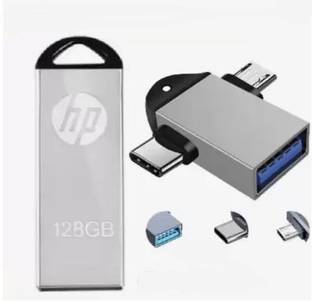 HP v220w 2IN OTG 128 GB Pen Drive Compatible with Laptop USB 2.0 Metal Case
