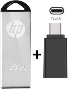 HP v220m 128 GB Pen Drive Compatible with Audio Player, Desktop Computer, Laptop, Netbook, Tablet USB 2.0 Metal Case