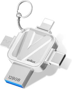 Verilux 128 GB USB Pen Drive,Type C Pendrivefor iOS & Android,4 in 1 Pen Drive 128 GB Pen Drive Compatible with Mobile, Laptop, Desktop Computer, Netbook USB 3.0 Metal Case