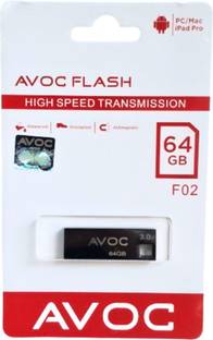 AVOC FLASH HIGH Speed Metal USB Flash Drive F02 64 GB Pen Drive Compatible with Laptop, Desktop Computer, Audio Player USB 2.0 Metal Case