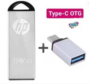 HP 128GB With Tyep C Connecter 128 GB Pen Drive Compatible with Audio Player, Desktop Computer, Laptop...