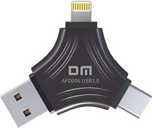 DM APD006 64GB 3 in 1 USB 3.0 Fasionable Triangle Pendrive For IOS, PC, Maccbook 64 GB OTG Drive Compatible with Desktop Computer, Audio Player, Mobile, Netbook, Tablet, Television USB 3.0 Metal Case