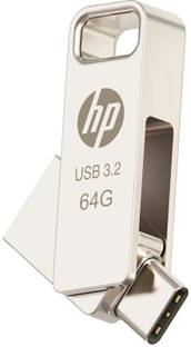 HP USB 3.2 x206c 64 GB OTG Drive Compatible with Mobile, Laptop USB 3.2 Metal Case