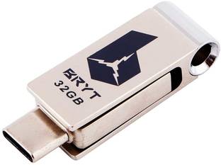 BRYT Metal Body 2 in 1 OTG Flash Drive USB 3.0 High-Speed Type C and Type A Pendrive 32 GB OTG Drive Compatible with Audio Player, Desktop Computer, Gaming Console, Laptop, Mobile, Netbook, Tablet, Television USB 3.0 Metal Case