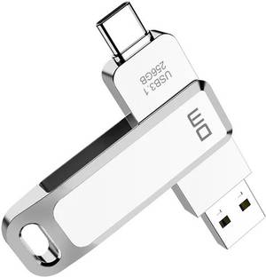 DM PD168 256GB USB 3.1 Type C High-Speed Metal Pendrive for PC, Laptop, Mac Book, 256 GB OTG Drive Compatible with Tablet, Desktop Computer, Tablet, Netbook, Mobile, Audio Player, Television USB 3.1 Metal Case