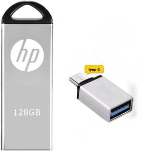 HP 220m 128 GB OTG Drive Compatible with Audio Player, Desktop Computer, Gaming Console, Laptop, Mobile, Netbook, Tablet USB 2.0 Metal Case