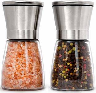 Baskety Shot Glass Shaker with Adjustable Coarseness for spices salt & pepper Glass Squeeze Mill